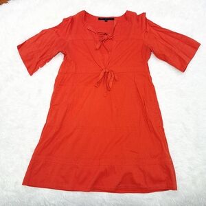 Marc By Marc Jacobs Orange Tie-Front Dress Cotton with Pockets Size  XS